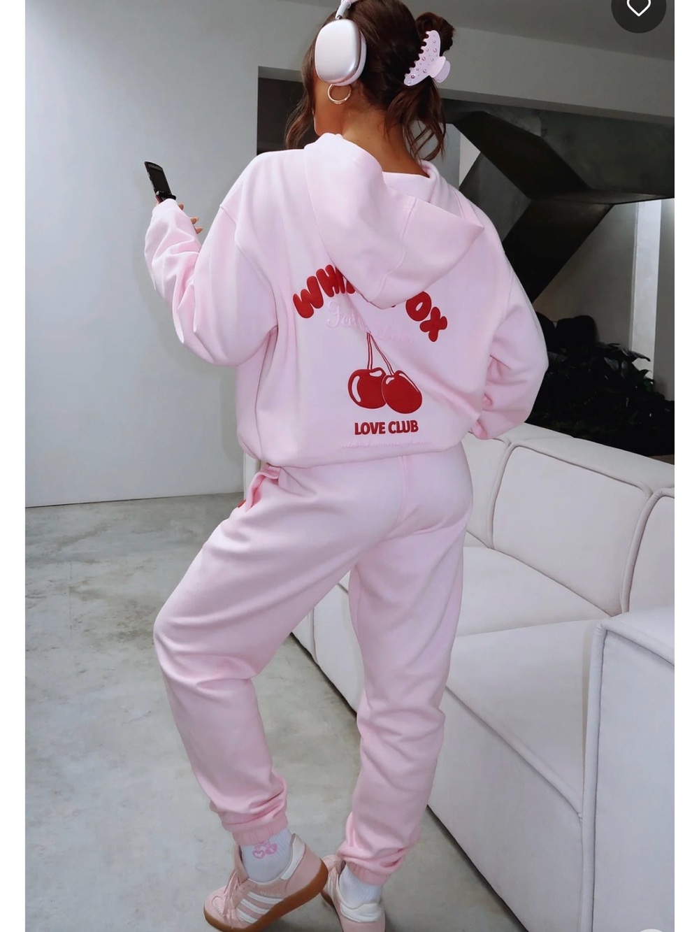 White Fox Boutique Pink Cherry 'Love Club' Hoodie